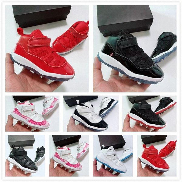 

2022 kids shoes toddlers 11s basketball infant gym children trainers boy girl sneakers youth cool sneaker snake skin legend boys girls size, Black