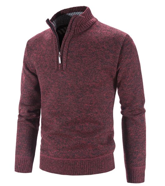 

men's sweaters half zip mock neck knitted pullover solid color stand collar casual cashmere 221114, White;black