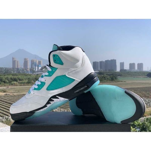 

shoes latest 5 island green guo ailun white black men basketball 5s snow leopard mens sneaker cn2932-100, White;red