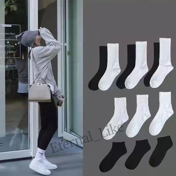 

mens socks women men great quality cotton all-match classic ankle hook breathable black and white football basketball sports sock