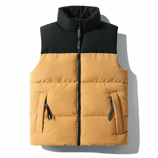 

men's vests autumn and winter vests down cotton standup collar men thickened and warm coats jackets fashionable multicolor men's c, Black;white