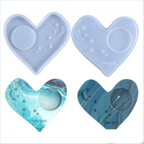 

molds new style heart coaster sile molds coffee cup mat resin epoxy mold moon star casting diy craft drop delivery jewelry tools equi dhzce