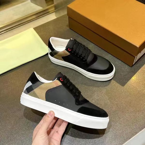 

casual shoes men cotton gabardine sneakers check print designer women bio-based sole fabric trainers black white plaid lace-up flats shoe 08