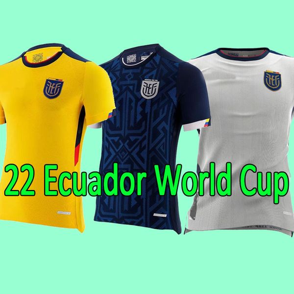 

2022 ecuador mens soccer jerseys estupinan plata martinez home away fotball shirt hincapie d. palacios m. caicedo short sleeves uniforms, Black;yellow