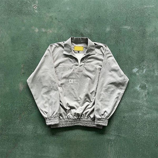 

men's jackets uk luxury designer jacket grey v-neck zip closure cargo 1to1 quality coat embroidered letters high street apparel jacke s, Black;brown