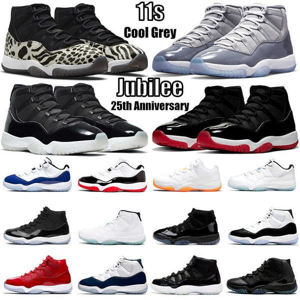 

2022 jumpman 11 high men basketball shoes 11s cool grey animal instinct jubilee 25th anniversary bred low concord cap and gown mens women, Black