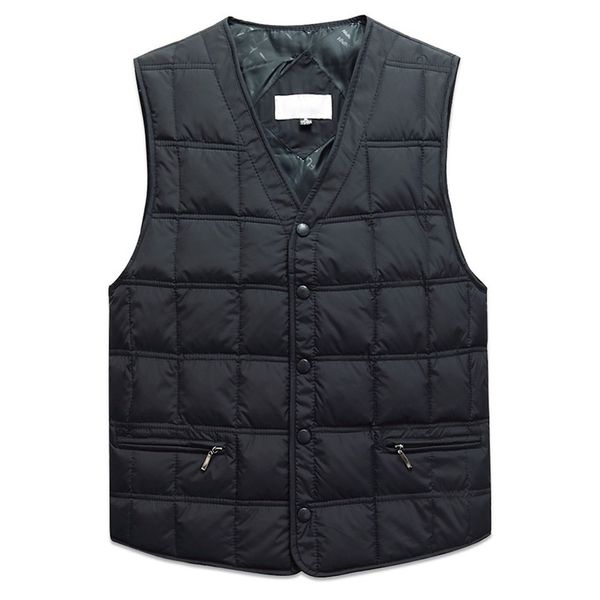 

men's down parkas duck sleeveless jacket for men winter windbreaker parka warm thick vest male casual outerwear snow waistcoat with poc, Black