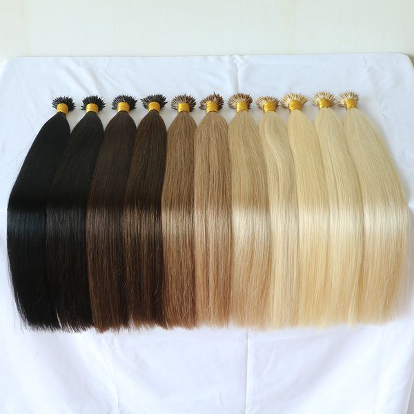 

nano ring prebonded remy human hair extensions keratin tip extenion 100pcs set, Black