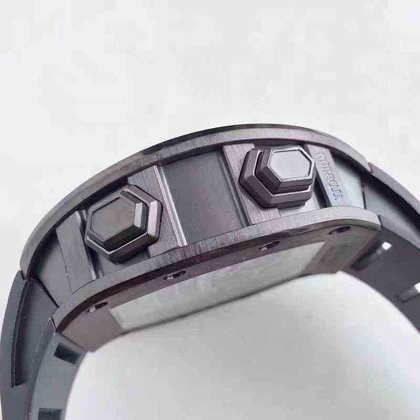 

barrel watch richa mill rm69 series automatic wine mechanical ceramic case black tape men's watch, Slivery;black