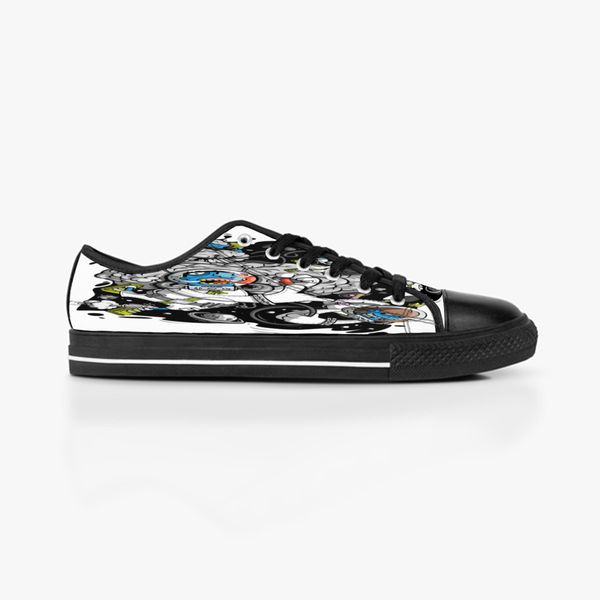 

diy custom shoes classic canvas skateboard casual accept triple black customization uv printing low cut mens womens sports sneakers181