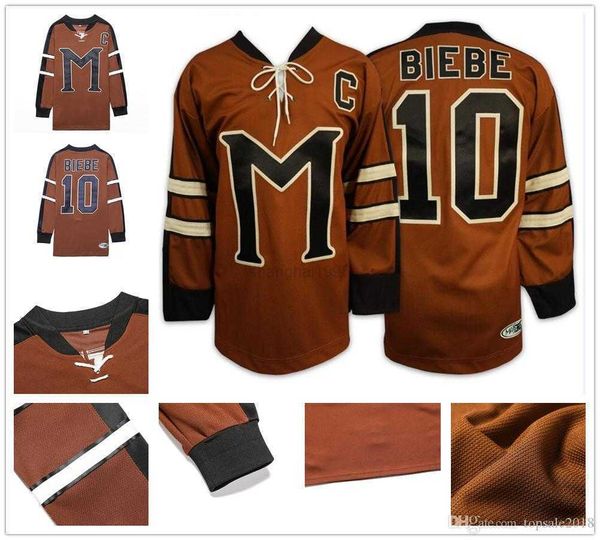 

college hockey wears #10 biebe mystery alaska movie hockey jerseys mens slapsbiebe jersey accept custom any name number, Black