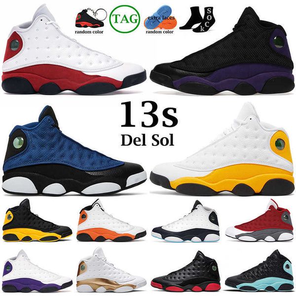 

basketball shoes mens trainers outdoor sports sneakers brave blue flint court purple starfish black cat bred obsidian 13s men women del sol