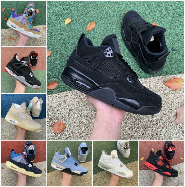 

basketball shoes university blue cream sail lightnings red thunder jumpman white oreo bred taupe haze noir 4 4s what the, Black