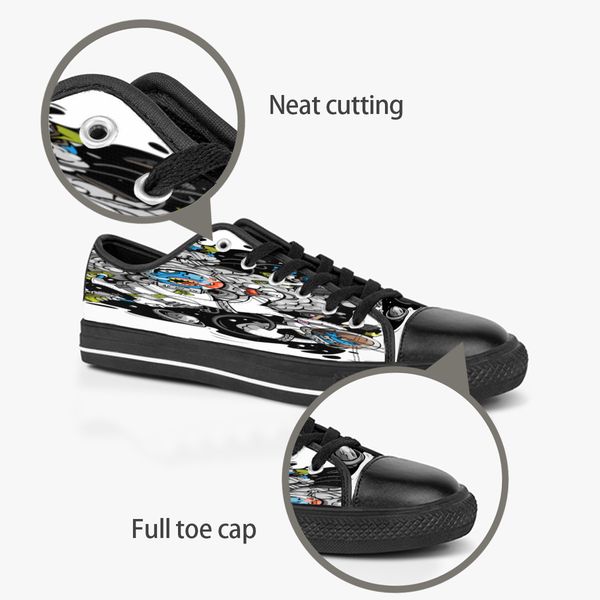 

shoes custom fashion classic newdiy canvas skateboard casual accept triple black customization uv printing low cut mens womens sports sneake