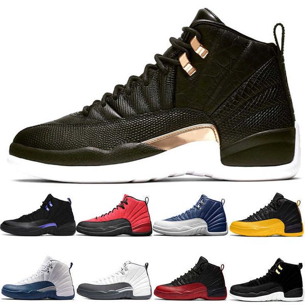 

twist basketball shoes 12 des chaussures 12s dark concord reverse flu game the master indigo french blue mens trainers sport sneakers size, Black