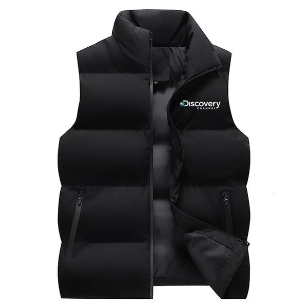 

men's vests men discovery channel casual warm zip vest male autumn winter sleeveless jacket outdoor climbing hiking coat 221114, Black;white