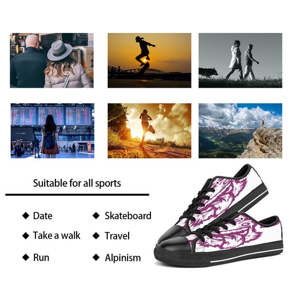 

custom shoes classic canvas low cut skateboard casual triple black accept customization uv printing low mens womens sports sneakers breathab