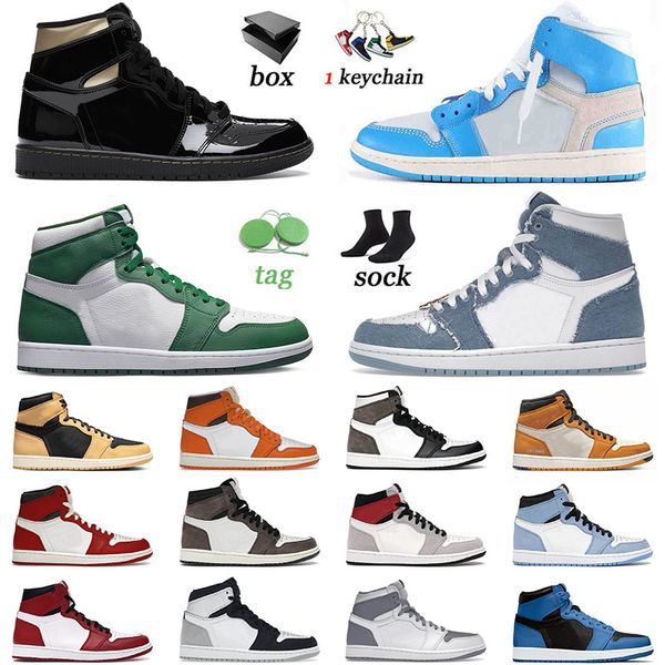 

university blue 1 1s men basketball shoes sneakers jumpman denim gorge green offs white j1 a ma maniere jorden1s dark mocha mens women with, White;red