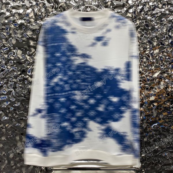 

xinxinbuy men designer hoodie sweater letter tie dye print cashew flower paris women black white blue khaki xs-l, Black;brown