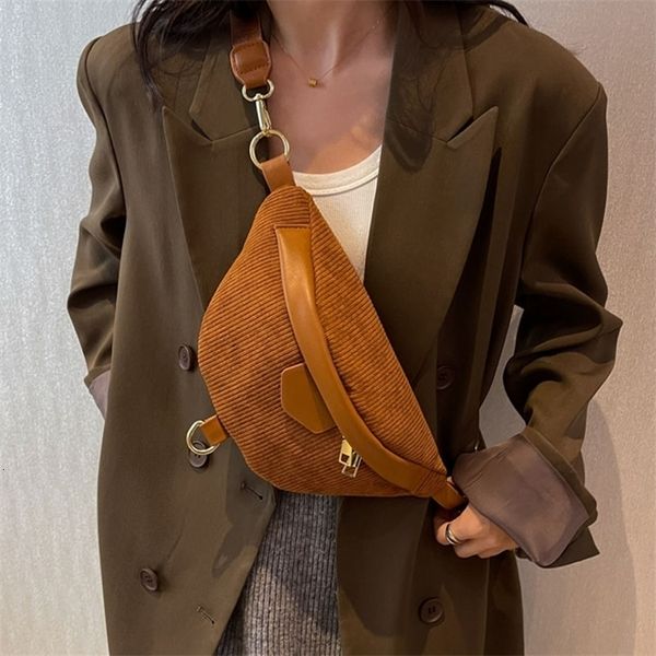 

waist bags winter female belt corduroy fanny pack and phone pack fashion ladies shoulder crossbody chest lady clutch 221114