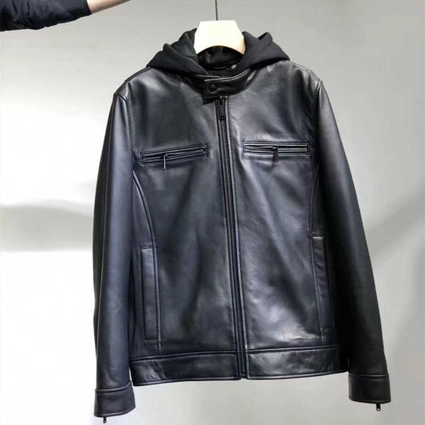 

men's jackets autumn and winter 2022 men's and women's same hooded zipper removable two piece, Black;brown