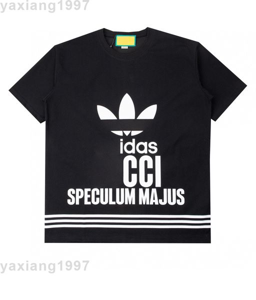 

2023ss spring and summer new hoodies high shirt grade cotton sweatshirts printing short pants sleeve round neck panel t-shirt size m-l-xl-xx, Black;brown