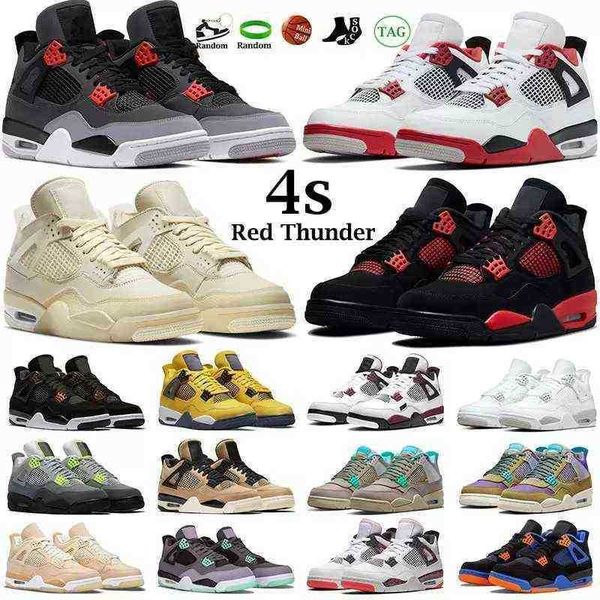 

jorda dr shoes basketball men women 4s jumpman 4 red thunder blac, Black