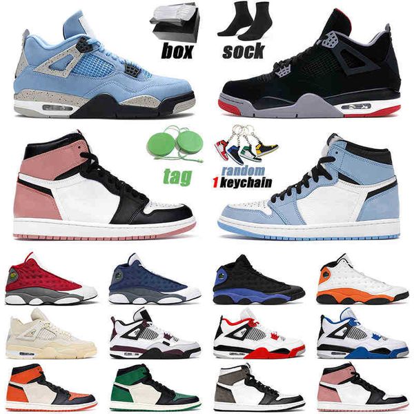 

basketball shoes mens trainer hyper royal university blue white oreo back cat sail outdoor 4s bred men women 1s jumpman 4, Black