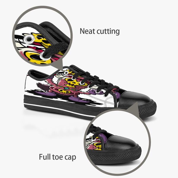 

custom shoes classic canvas low cut skateboard casual triple black accept customization uv printing low mens womens sports sneakers breathab