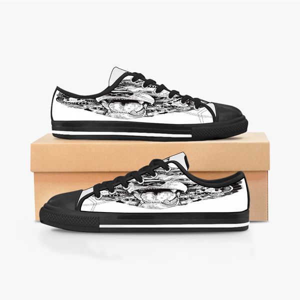 

custom shoes classic canvas low cut skateboard casual triple black accept customization uv printing low mens womens sports sneakers breathab