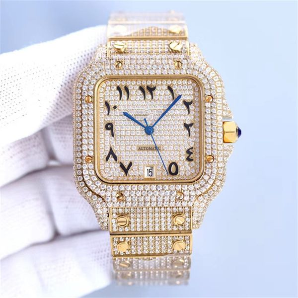 

montre de luxe diamond watch men watches automatic machine movement super luminous sapphire scratch resistant glass waterproof 100m mosan mo, Slivery;brown