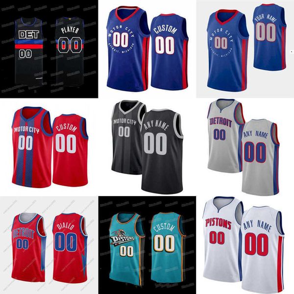 

basketball jersey mens womens youth detroit''pistons''custom 17 rodney mcgruder 27 buddy boeheim 2 cade cunningham 23 ja, Black;red