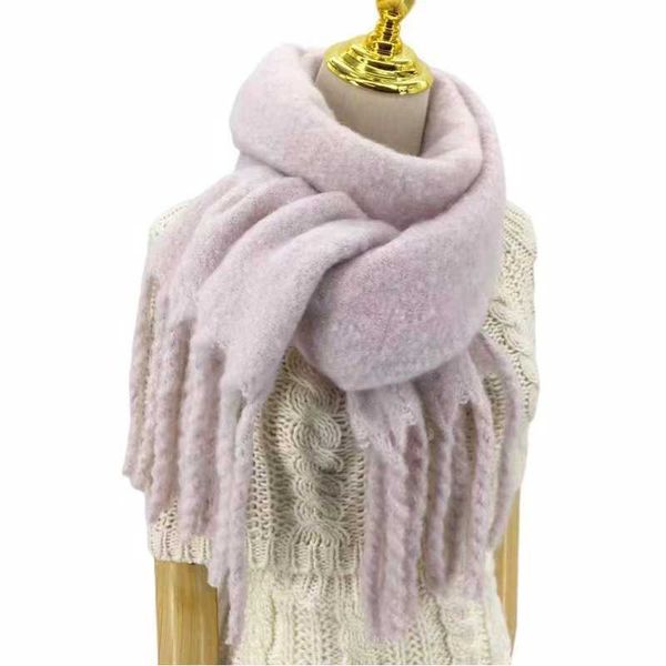 

new scarf womens thick autumn and winter ring yarn warm mens and womens versatile scarf student tassel shawl, Blue;gray