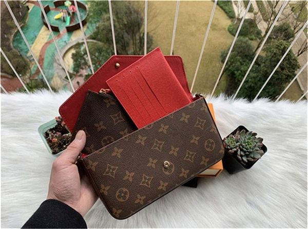 

2023 women handbags fashion flower ladies composite totes bag leather shoulderbags female clutch purse dust bags kk890