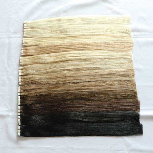 

adhesive glue tape in extensions remy human hair skin weft extensions 100g/ 40pcs, Black