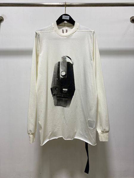 

mens t shirt designer high street white casual spray machine print dark long sleeves men fashion streetwear oversize men's clothing spo, White;black