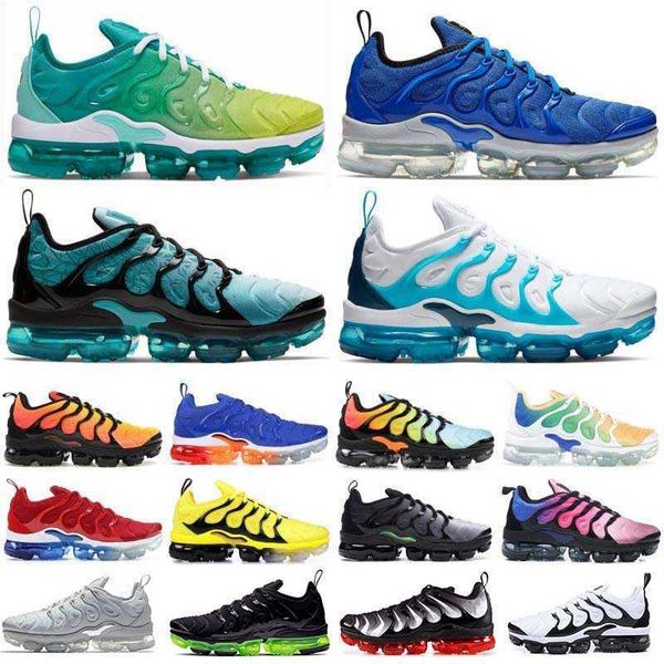 

2022 new tn plus men running shoes since 1972 orange gradients lemon lime triple black white red royal blue metallic gold fresh trainers