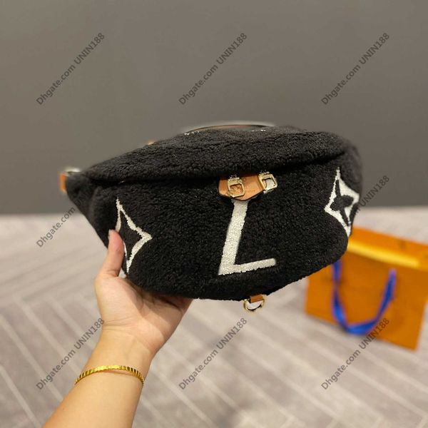 

designer bag beach designer women waist bag corduroy genuine leather f/w travel banana teddy hip bum zip shouder belt bags handbags mosaic l