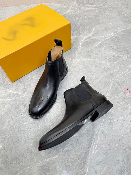 

man luxury brand shoes designer boots high heels and genuine leather outdoors fashion mens boot by shoe -g063, Black