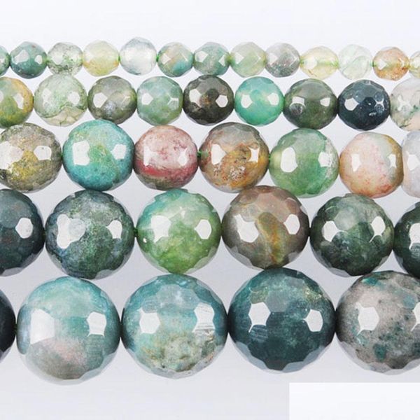 

stone natural algae tribe agate faceted stone spacer loose beads 4 6 8 10 12mm jewelry making for bracelets 15 5inches by921 drop del dhblf, Black