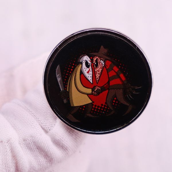 

horror killer button brooch thriller horror movie mix and match badge, Blue