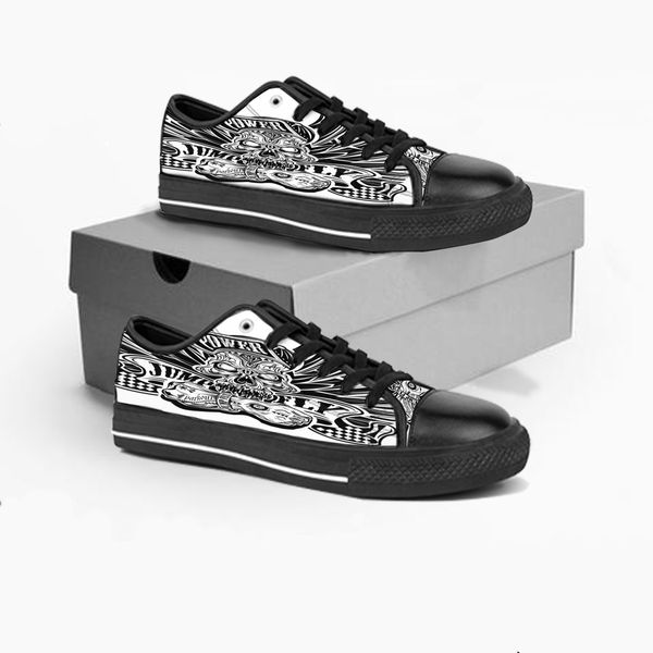 

custom shoes classic canvas low cut skateboard casual triple black accept customization uv printing low mens womens sports sneakers breathab