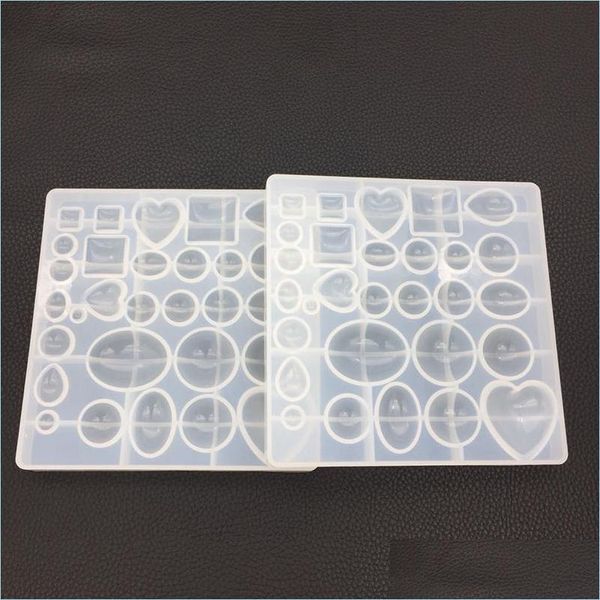 

molds gem jewelry sile mold oval teardrop square heart round shapes pendant earrings necklace making polymer clay resin craft molds dh4uk