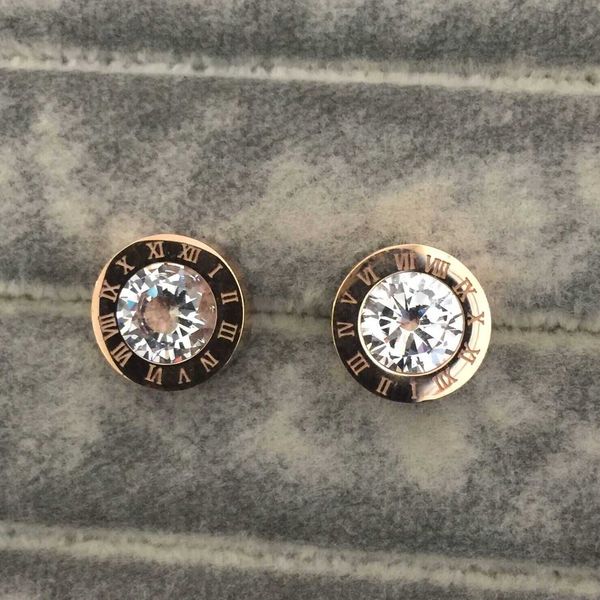 

2022 vintage 316l steel never fade round stud circle earring women female 18k gold rose silver wedding letter hoop earrings fashion jewelry, Golden;silver