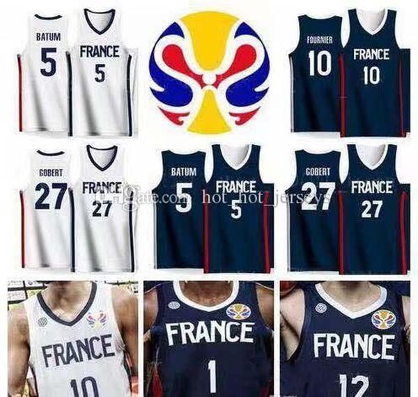 

ncaa 2022 world cup team basketball jersey france 2 amath m baye 21 andrew albicy 17 vincent poirier 26 mathias lessort gobert batum fournie, Black