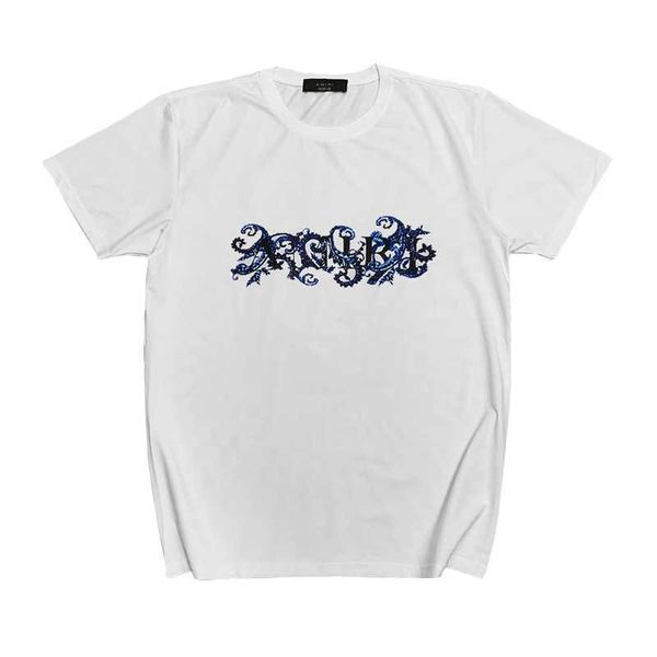 

designer amirs mens t-shirts street fashion new us short sleeve totem letter print ins casual hip hop high street half tshirt men, White;black