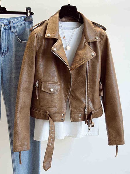 

sedutmo winter faux leather jacket women short punk jacket autumn moto biker zipper casual slim outerwear ed1906 j220727, Black