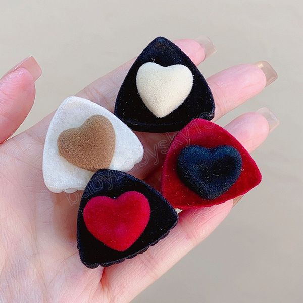 

girls cute flocking heart cat ears hair claws lovely hairpins hairclips women sweet hair accessories, Slivery;white