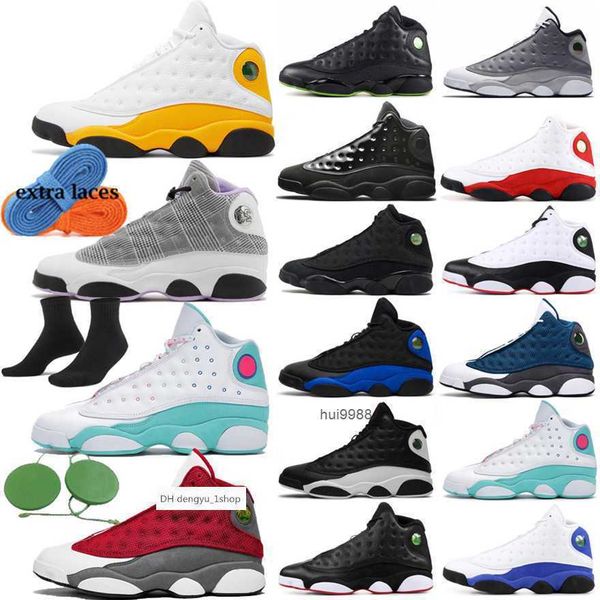 

men's luxury shoes jumpman 13 xiii basketball shoe midnight navy red flint history of flight blue reflective del sol aurora starfish ba, Black
