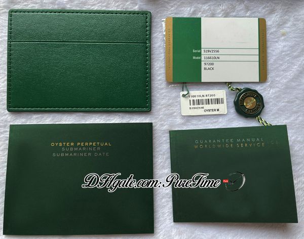 

v4 green no boxes custom made rollie warranty card with anti-forgery crown and fluorescent label gift same serial tag manual set super editi, Black;blue